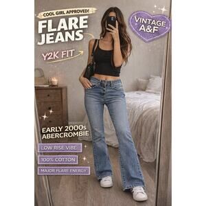 Abercrombie 1892 Flare Jeans Women 2R Mid Rise Vintage Y2K Denim